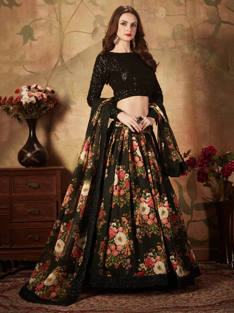 Black Designer Lehenga Choli