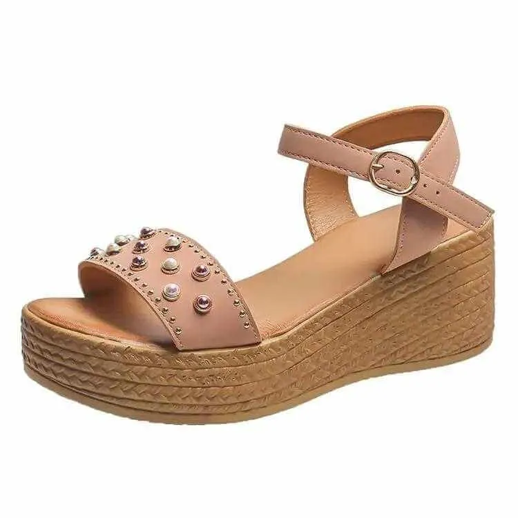 Chic Chic Women Sandals Buckle Wedge