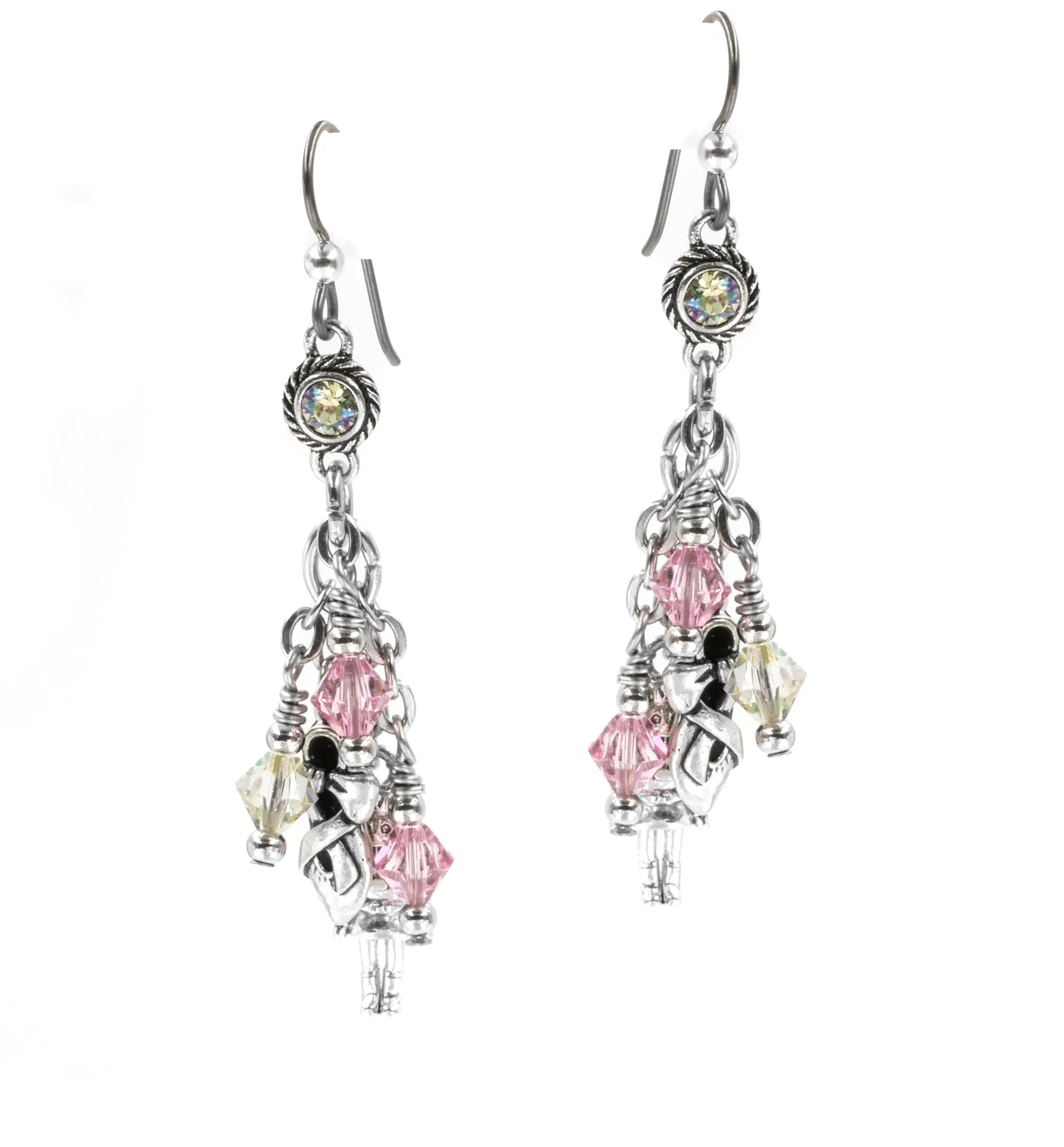 Christmas Earrings, The Nutcracker with Ballet Slipper Charm