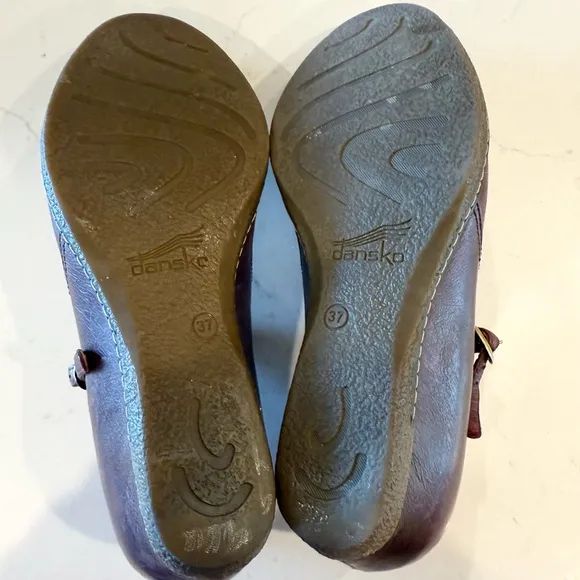 Dansko Mary Jane Women's Loralie Dark Purple Briwn Wedge Shoes EU 37 6.5/7