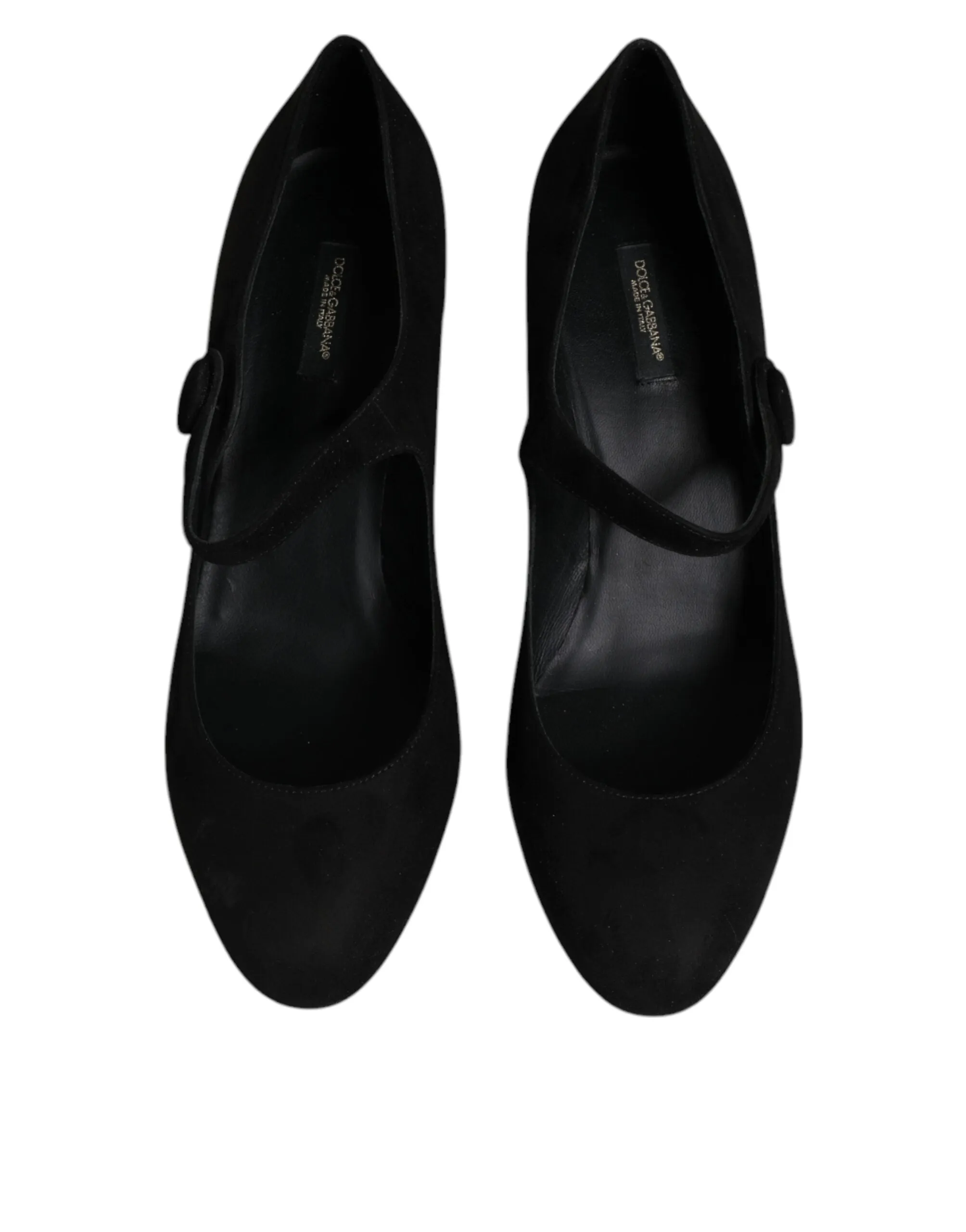 Dolce&Gabbana Women Black Pumps Suede Leather Solid Casual Mary Jane Shoes EU 41