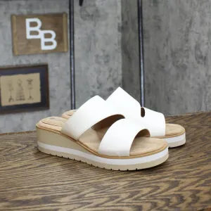 Giani Bernini Womens Ryerr Padded Insole Wedge Sandals 10011735500 White 6M