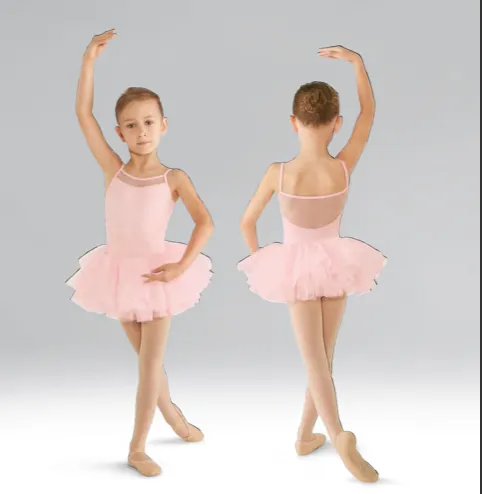 M409C Mesh Camisole Tutu Leotard with Diamentes
