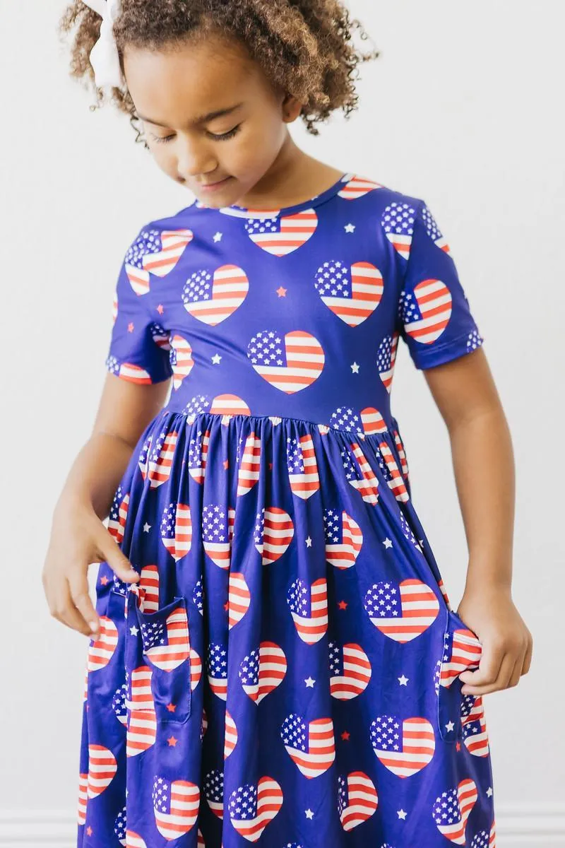 Mila & Rose I Heart the USA S/S Pocket Twirl Dress