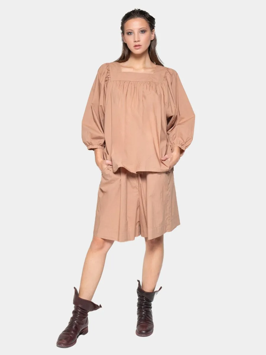 Square Neck Organic Cotton Peasant Blouse