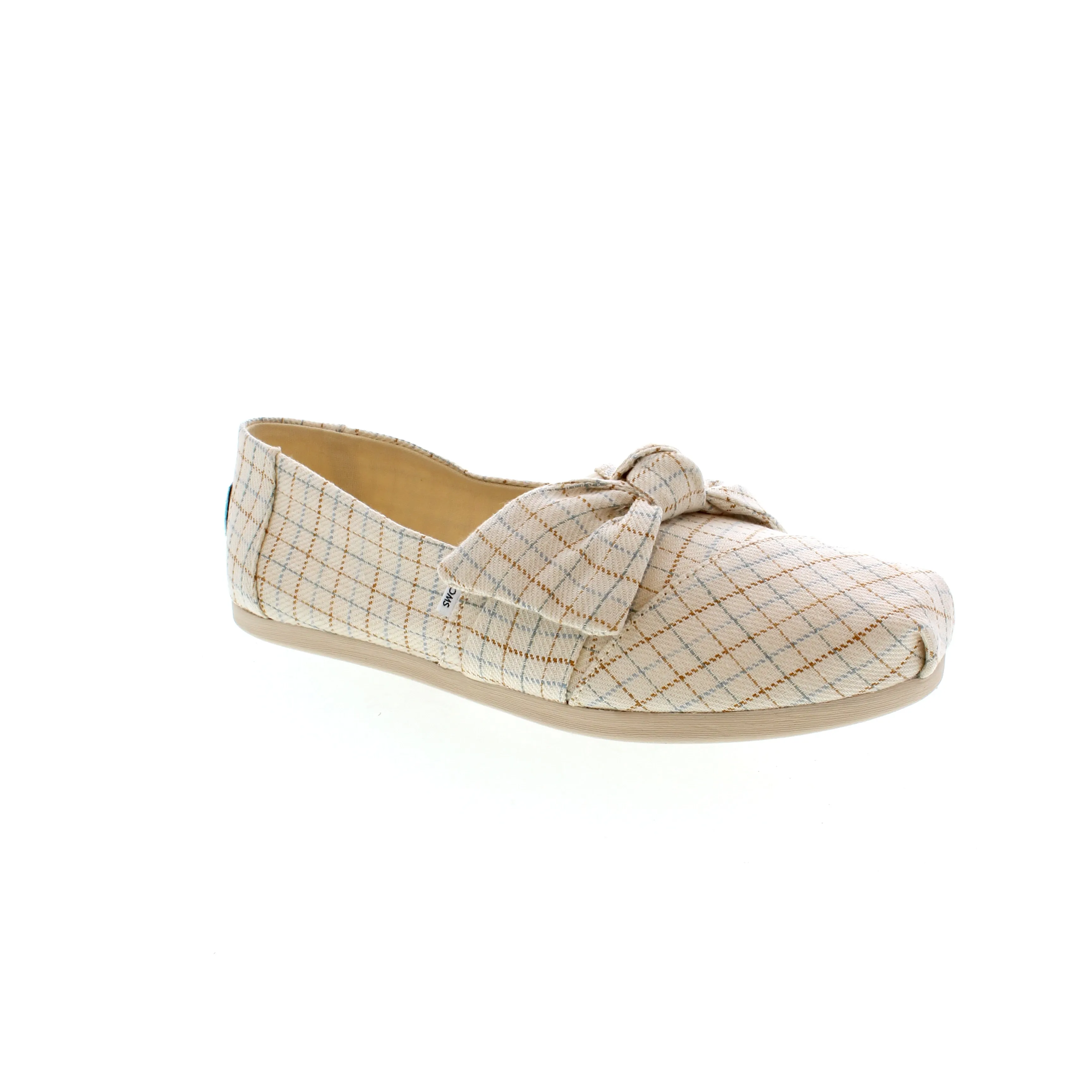 Toms Alpargata With Cloudbound 10017800 - Cream Checkered With Bow