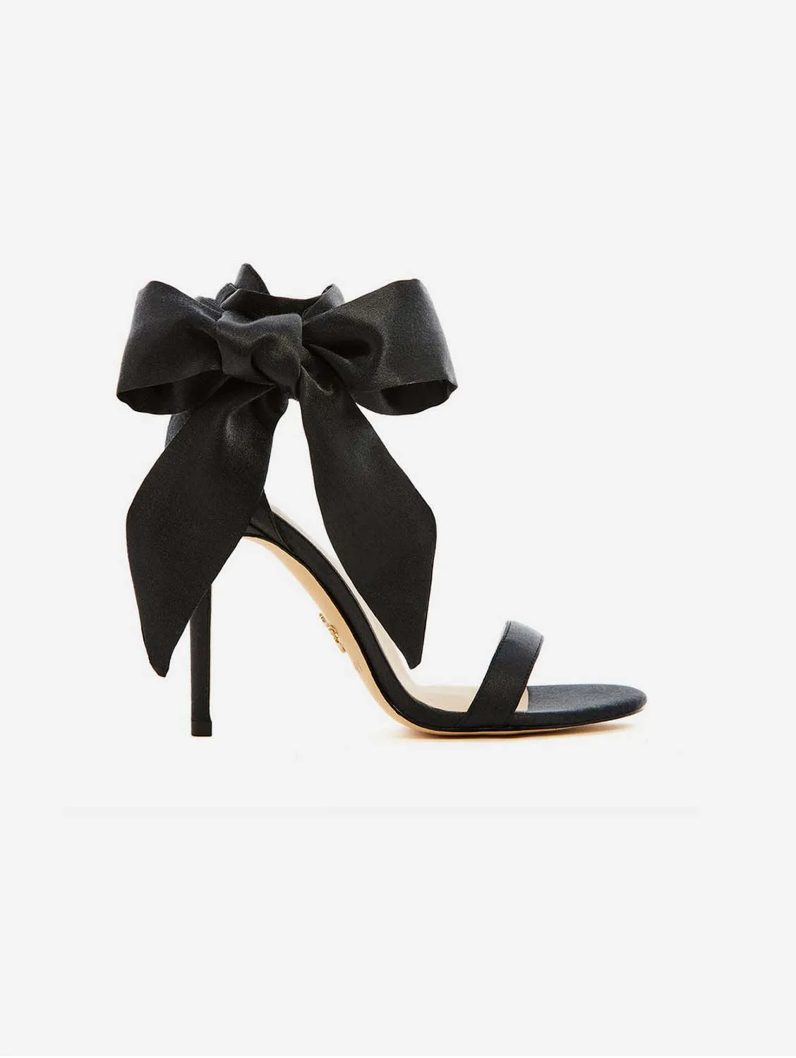 Venus Vegan Silk Stiletto Sandals | Black Tie