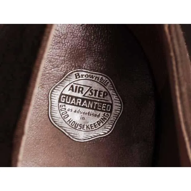 Vintage Brown Suede/Leather Mary Jane Buckle Shoes 1930s NIB 7 Early Air Step